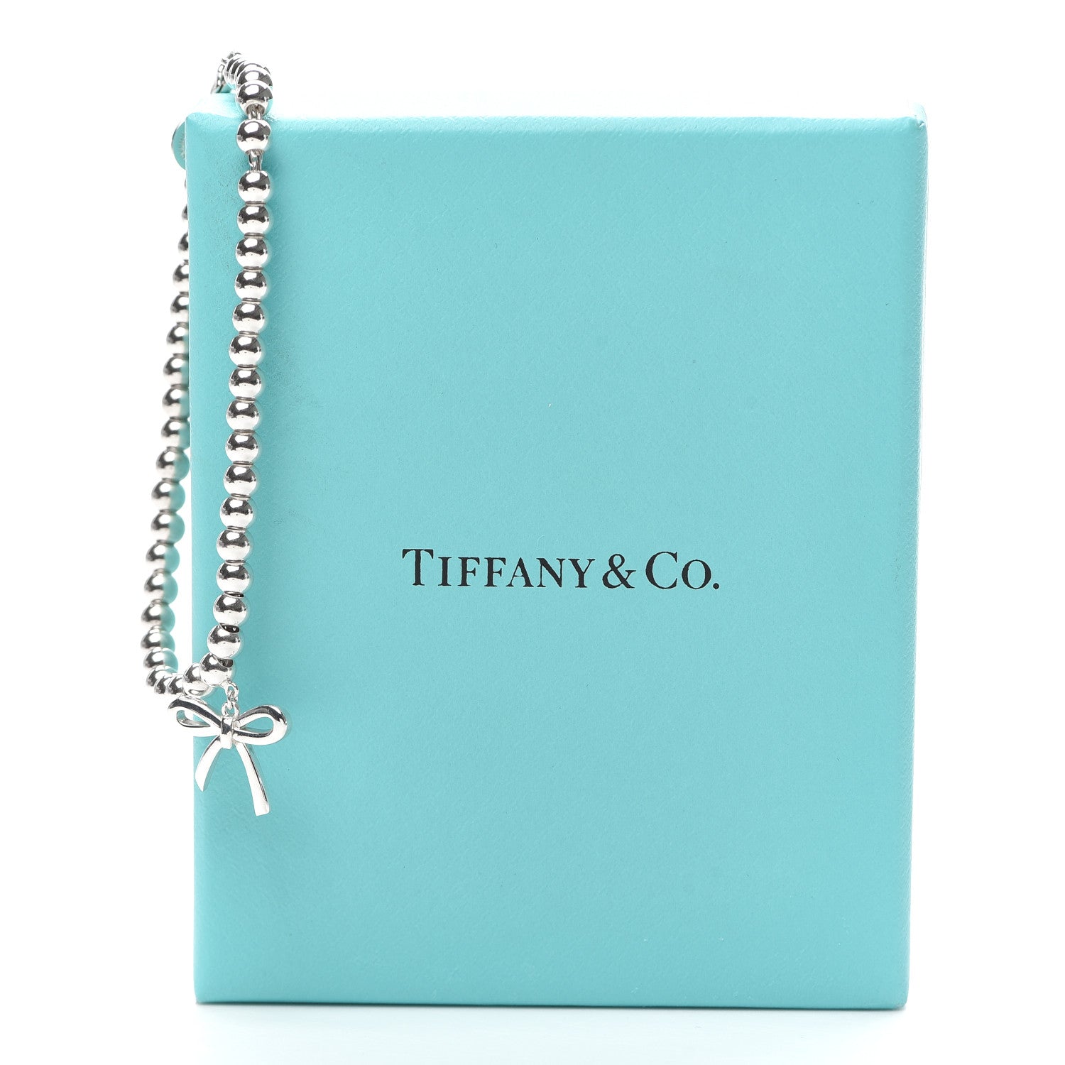 Tiffany Sterling Silver 4mm Bow Bead Bracelet 6 of 6