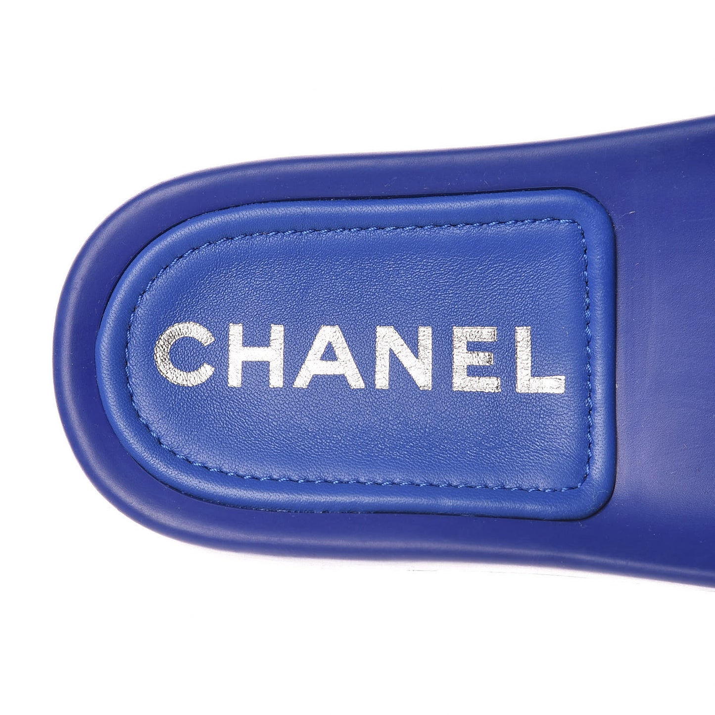 Lambskin Quilted CC Mules Sandals 36 Blue