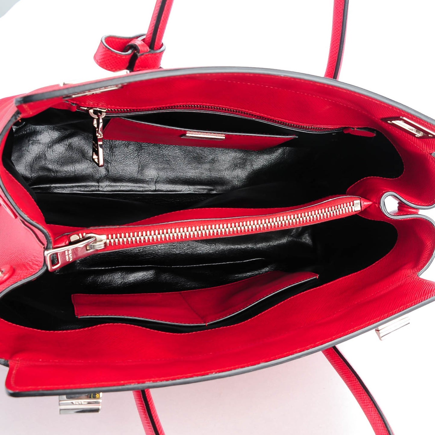 Saffiano Cuir Twin Tote Fuoco
