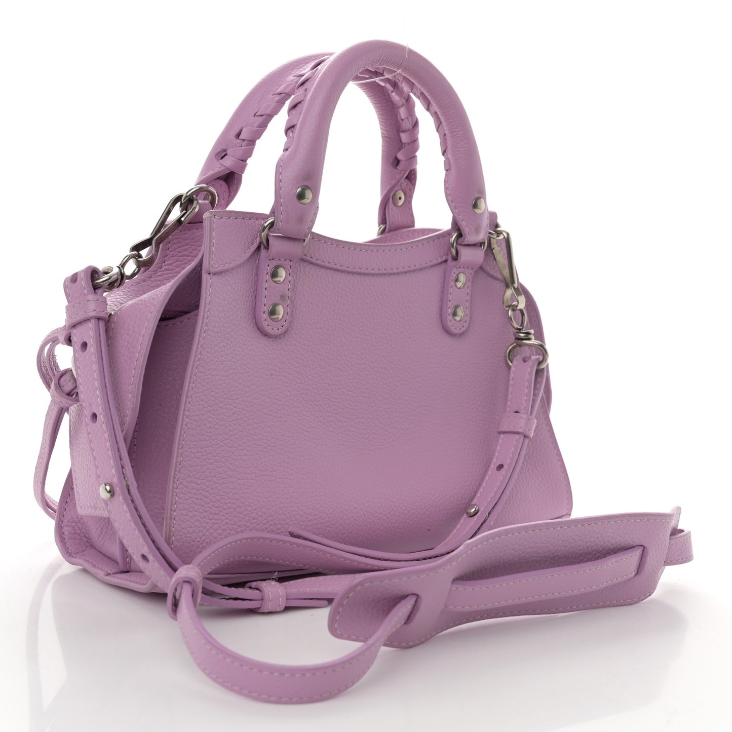 Grained Calfskin Neo Classic Silver Hardware Mini City Lilac
