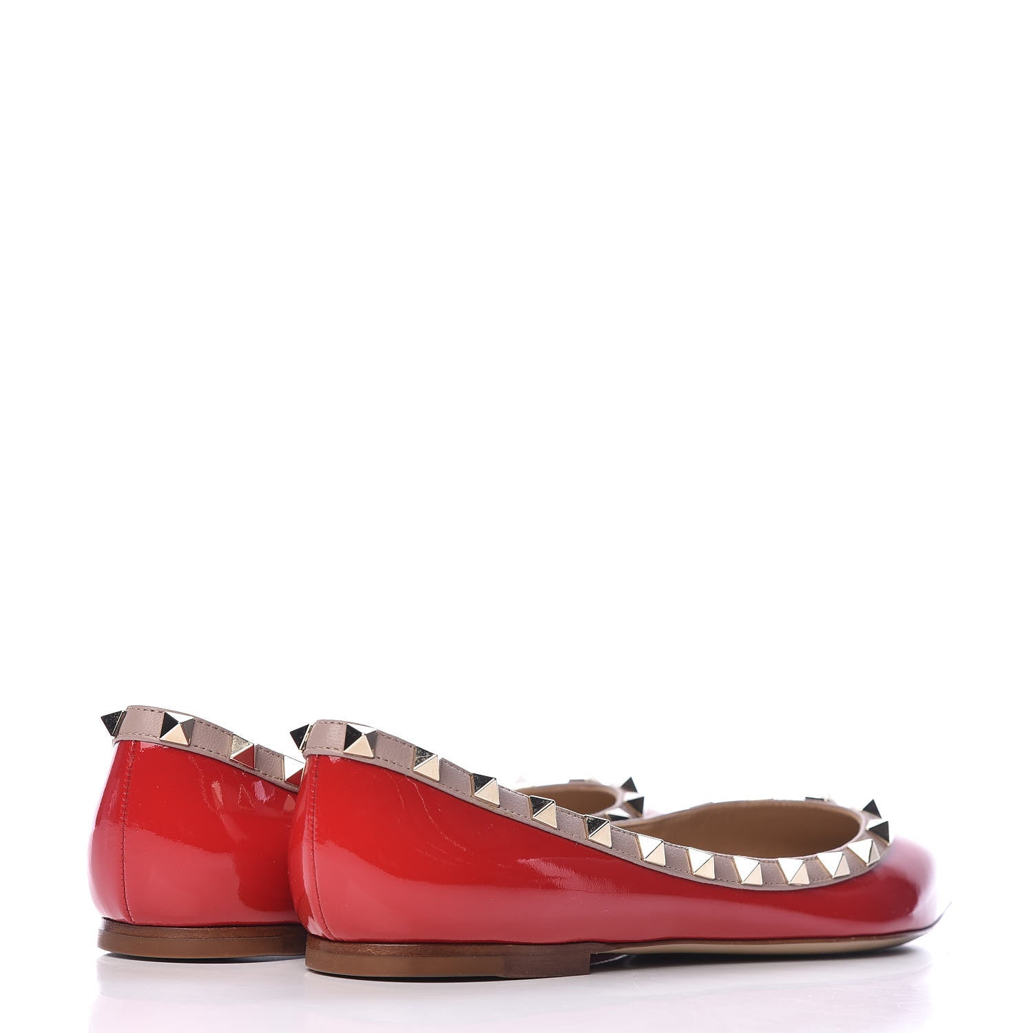 Valentino Garavani Patent Nappa Rockstud Ballerina Flats 37 Rosso Valentino Poudre 4 of 10