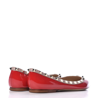 Valentino Garavani Patent Nappa Rockstud Ballerina Flats 37 Rosso Valentino Poudre 4 of 10