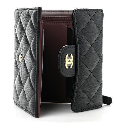 Chanel Caviar Quilted Compact Flap Wallet Black 5 of 8