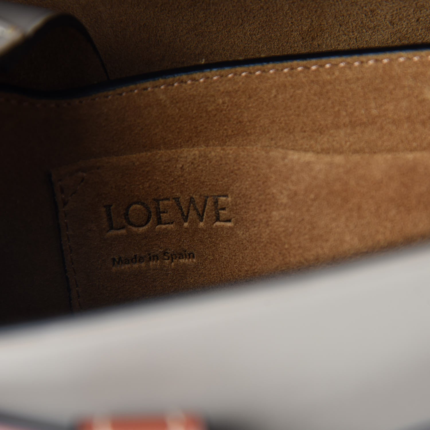 Loewe Calfskin Small Gate Crossbody Bag Amber Light Grey Rust 8 of 10