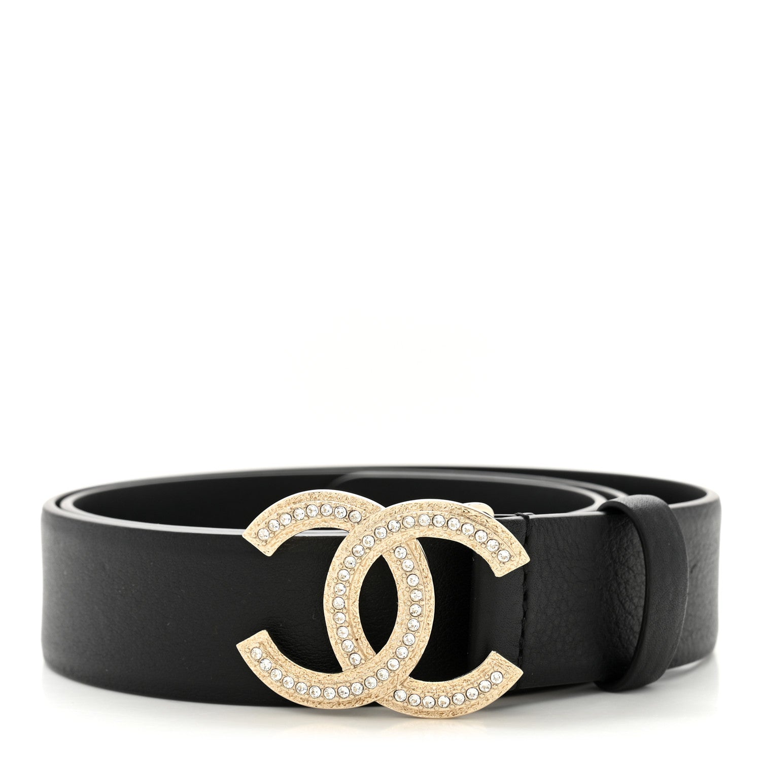 Chanel Calfskin Crystal CC Belt 75 30 Black 1 of 7