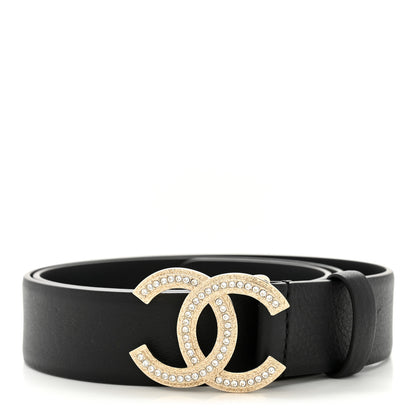 Chanel Calfskin Crystal CC Belt 75 30 Black 1 of 7