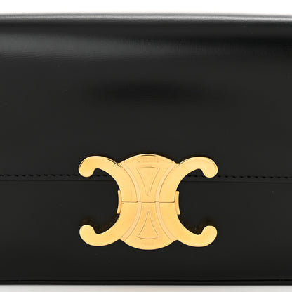Celine Shiny Calfskin Triomphe Shoulder Bag Black 8 of 10