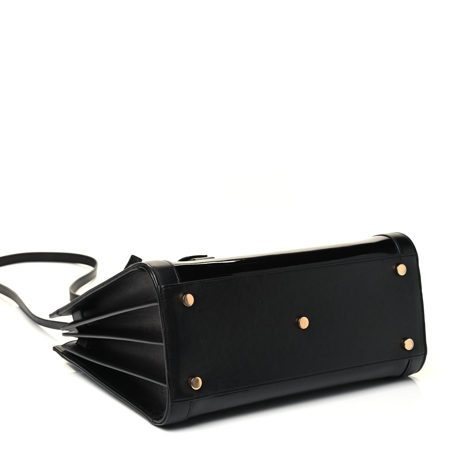 Patent Calfskin Small Sac de Jour Black