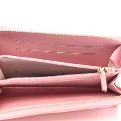 Chanel Iridescent Caviar Quilted Medium Zip Around Wallet Pink 5 of 13
