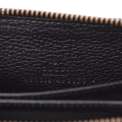 Gucci Calfskin Logo Zip Around Card Case Black 6 of 8