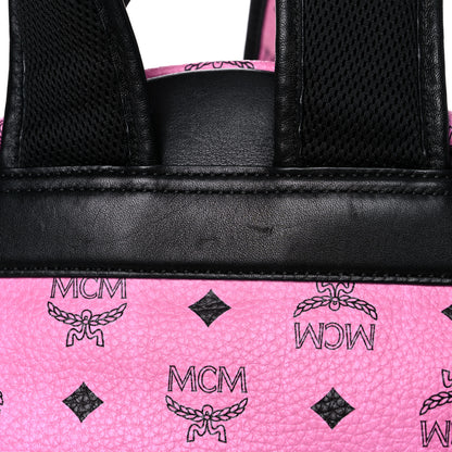 MCM Visetos Studded Colorblock Small Stark Brock Backpack Pink Black 13 of 13