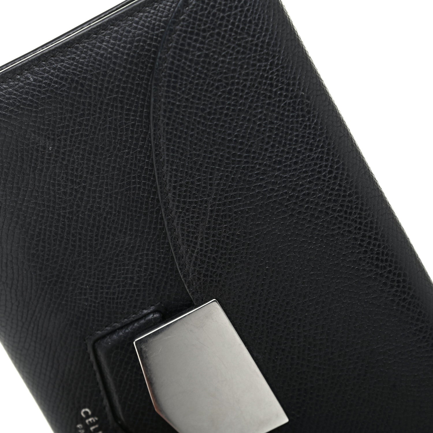 Celine Grained Calfskin Large Trotteur Multifunction Flap Wallet Black 10 of 11