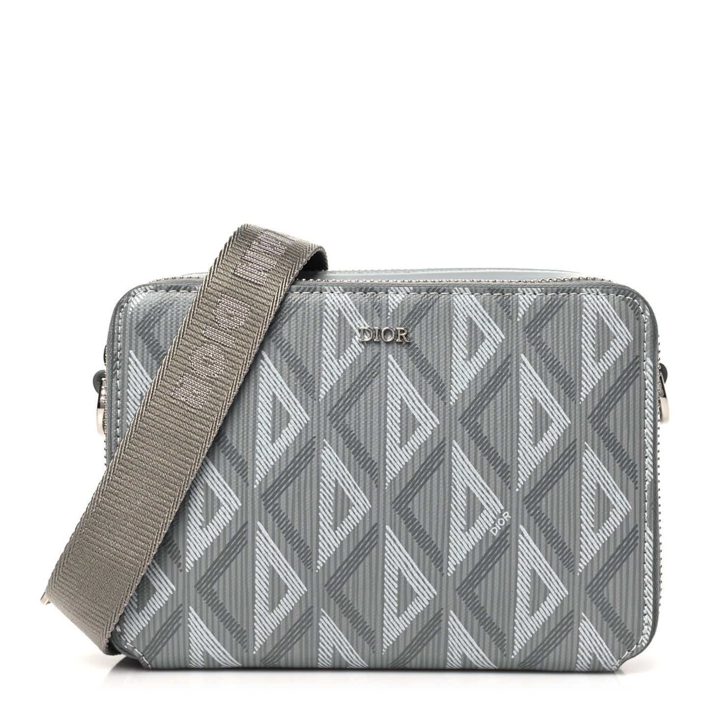 Coated Canvas CD Diamond Messenger Pouch Grey