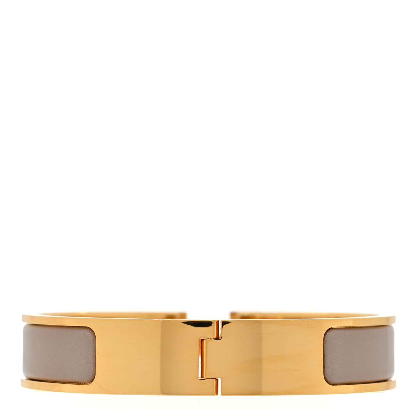 Enamel Narrow Clic Clac H Bracelet PM Marron Glace
