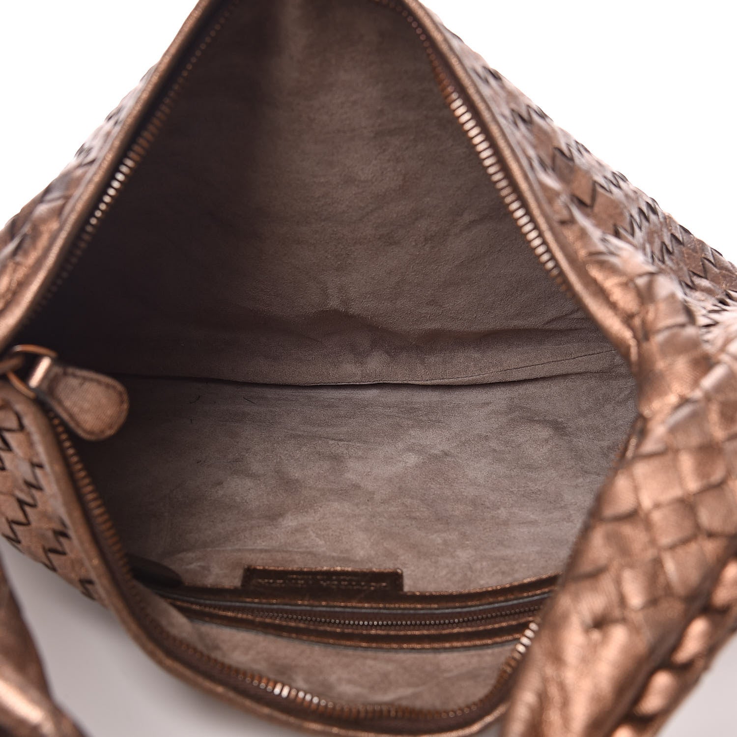 Bottega Veneta Metallic Nappa Intrecciato Medium Veneta Hobo Copper 5 of 12