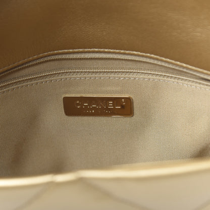 Chanel Metallic Goatskin Quilted Large 19 Flap Gold 7 of 11