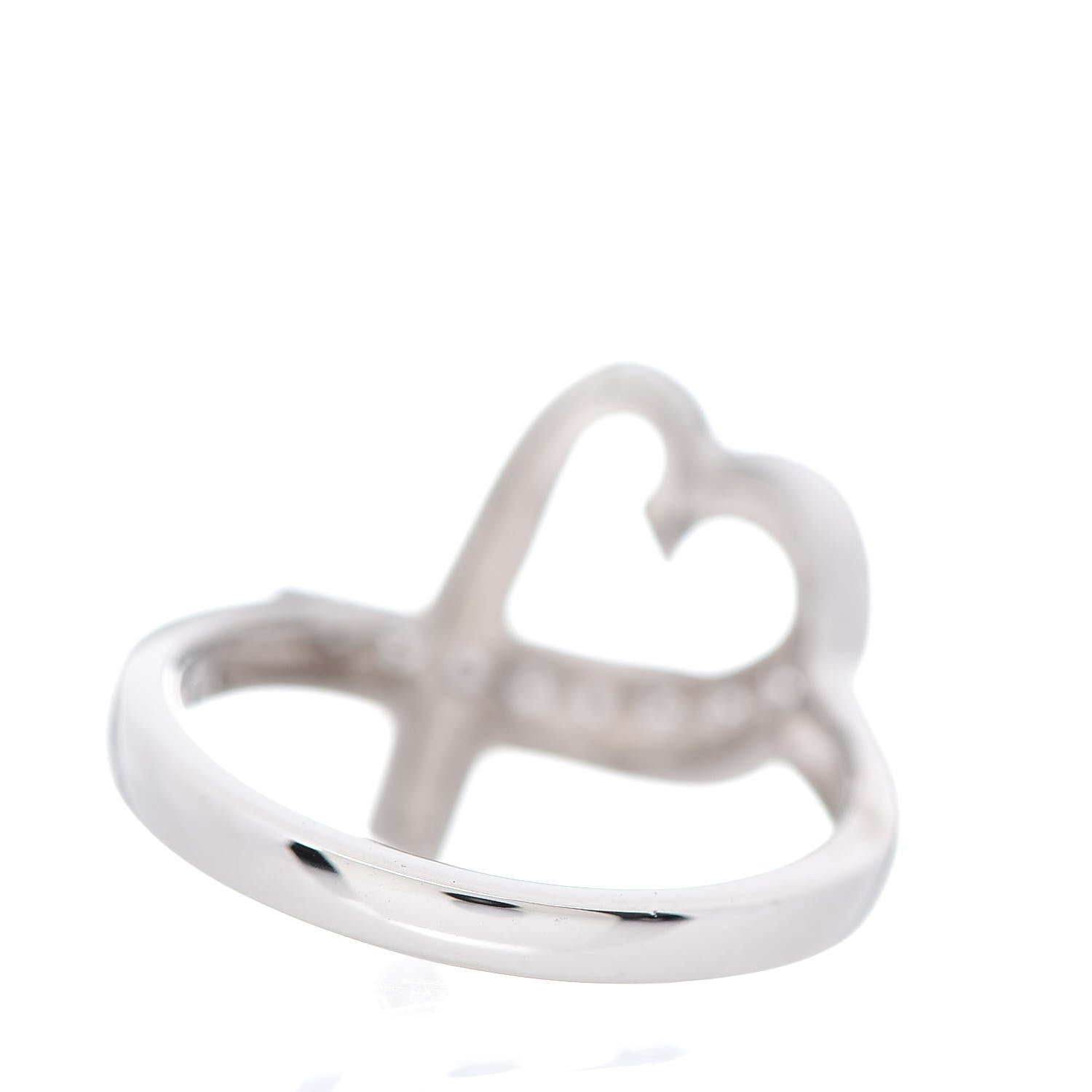 Tiffany 18K White Gold Diamond Paloma Picasso Loving Heart Ring 49 5 3 of 5