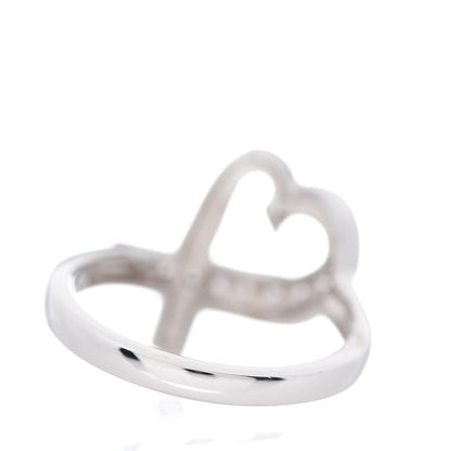 Tiffany 18K White Gold Diamond Paloma Picasso Loving Heart Ring 49 5 3 of 5