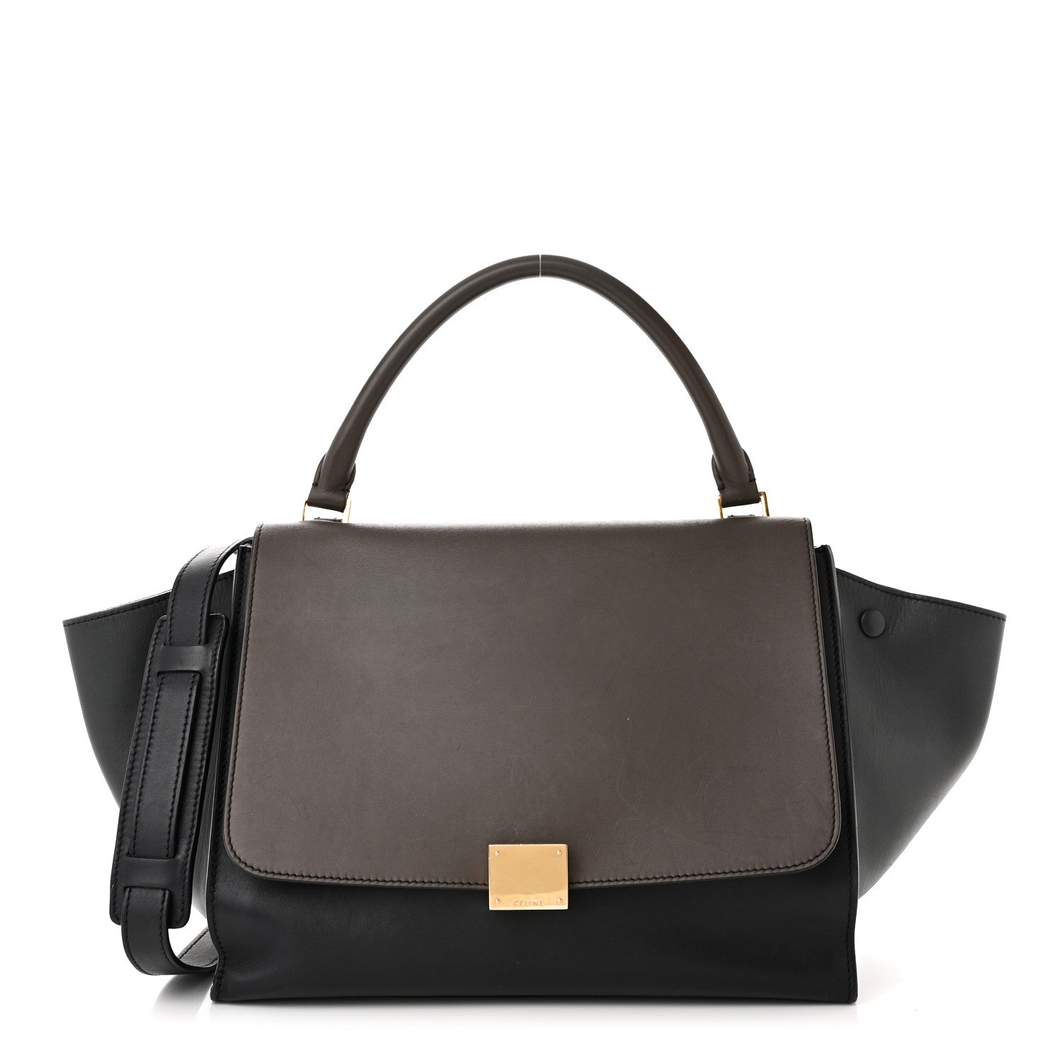 Celine Smooth Calfskin Medium Tri-Color Trapeze Anthracite 1 of 14