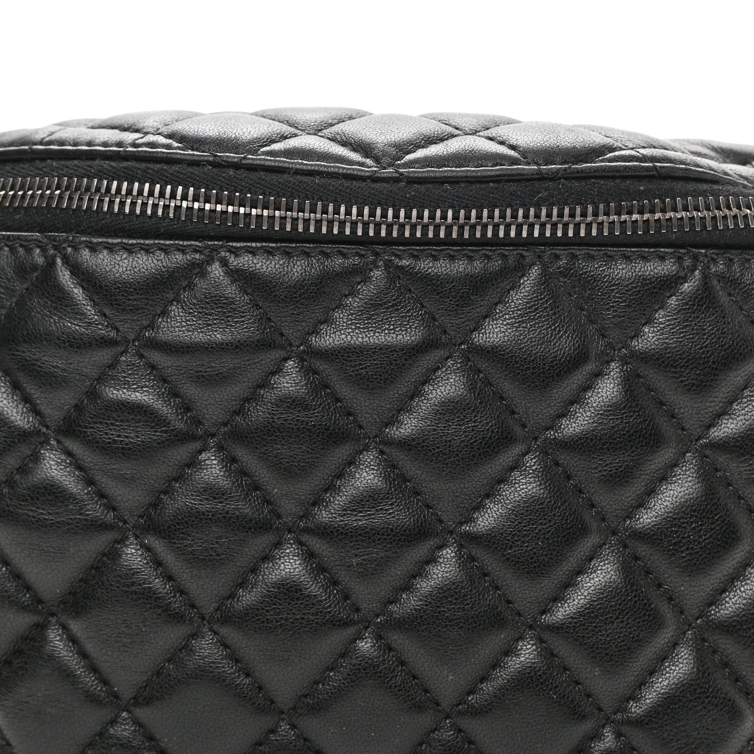 Chanel Lambskin Quilted Banane Waist Bag Fanny Pack Black 8 of 10