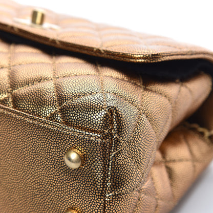 Chanel Metallic Caviar Quilted Mini Coco Handle Flap Gold 9 of 13