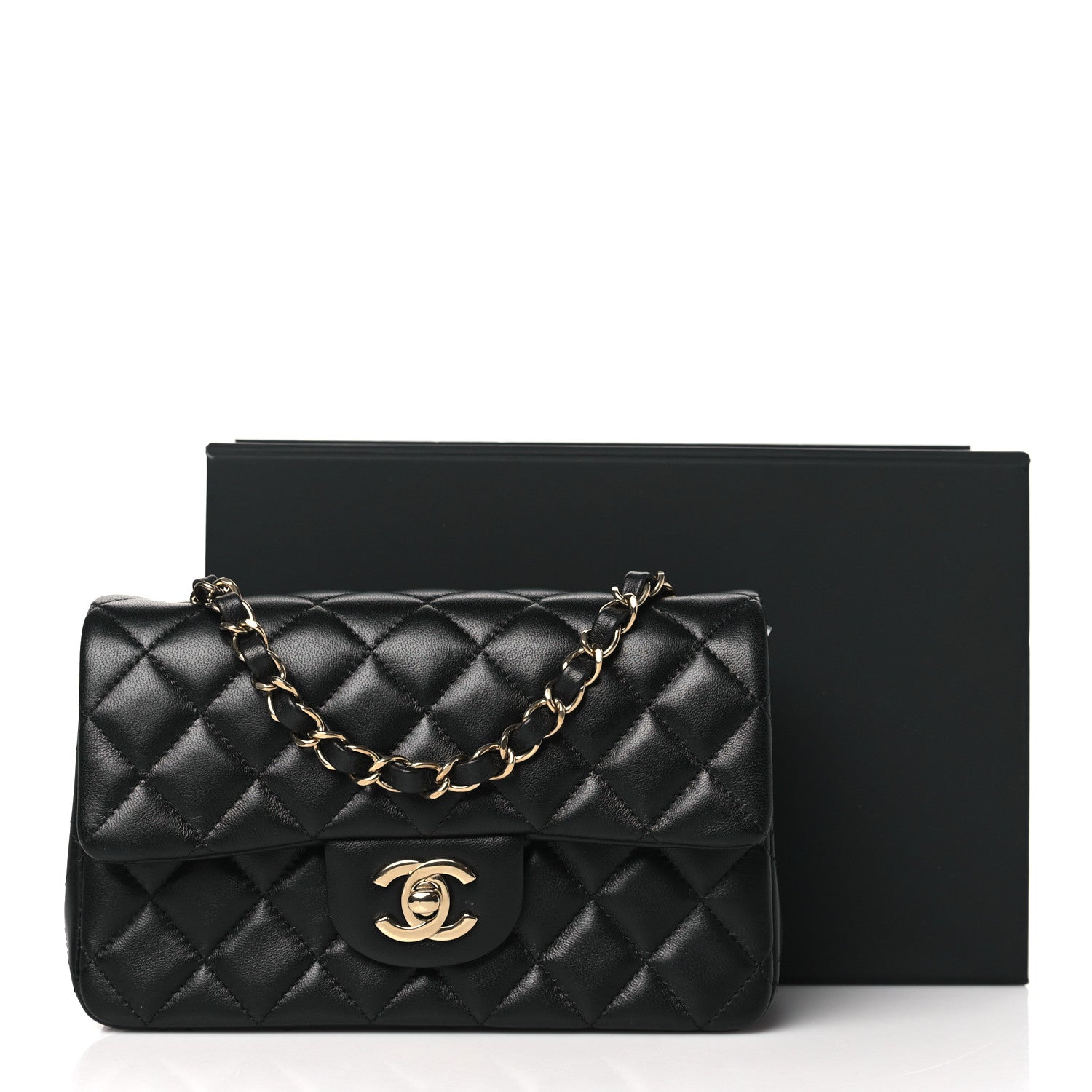 Chanel Lambskin Quilted Mini Rectangular Flap Black 11 of 11