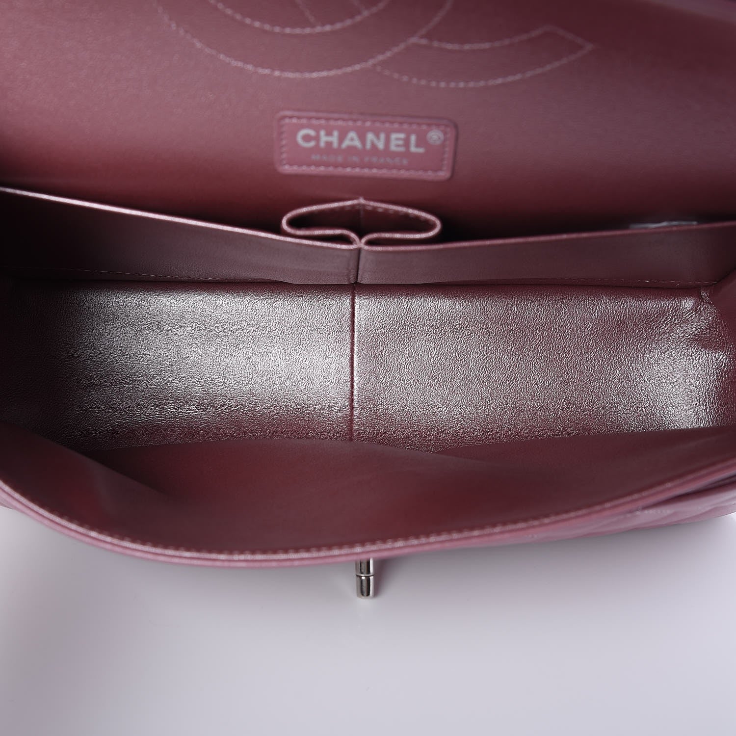 Chanel Iridescent Lambskin Quilted Jumbo Double Flap Light Purple 6 of 9