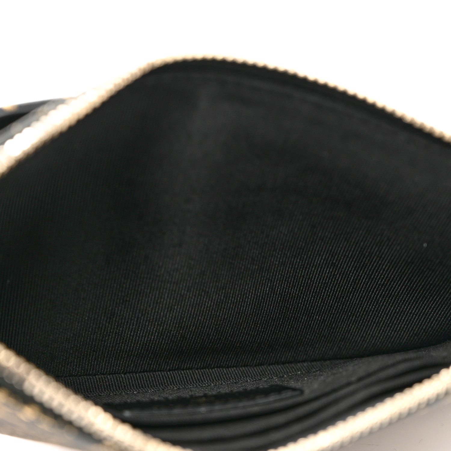 Chanel Calfskin Crocodile Embossed Graffiti 2.55 Cocodile Reissue Zip Pouch Black Gold 5 of 7