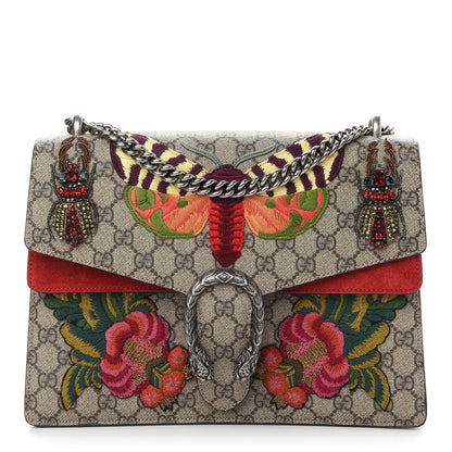 Gucci GG Supreme Monogram Embroidered Medium Dionysus Shoulder Bag Beige Hibiscus 1 of 9