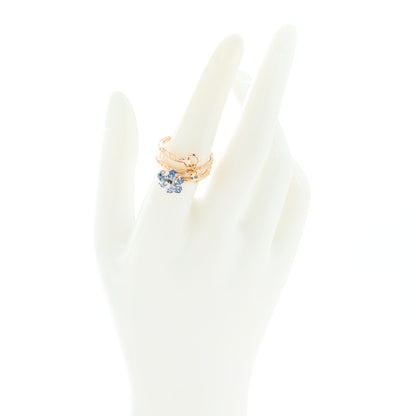 Gucci 18K Rose Gold Diamond Blue Sapphire Flora Wrap Ring 52 6 2 of 8