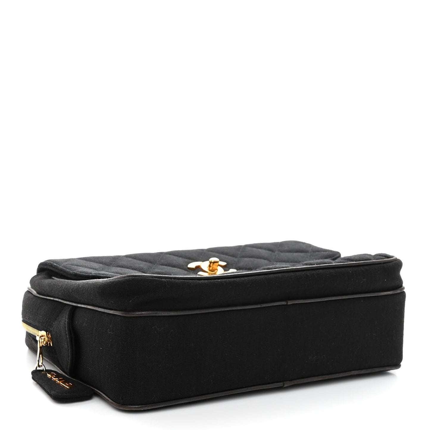 Jersey Quilted CC Shoulder Bag Black