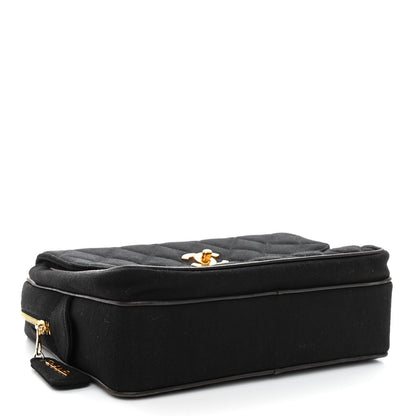 Chanel Jersey Quilted CC Shoulder Bag Black 4 of 11
