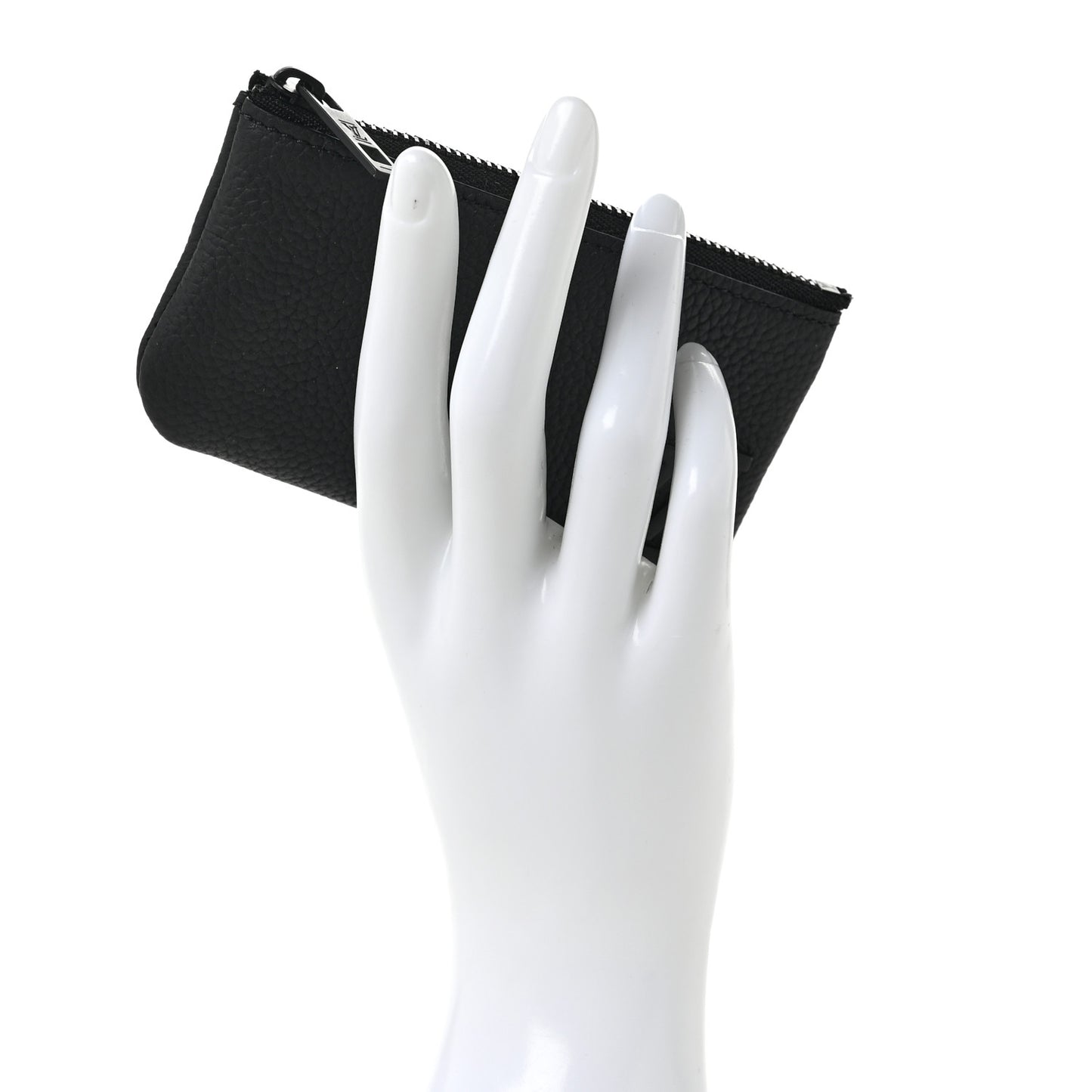 Grained Calfskin Aerogram Key Pouch Black