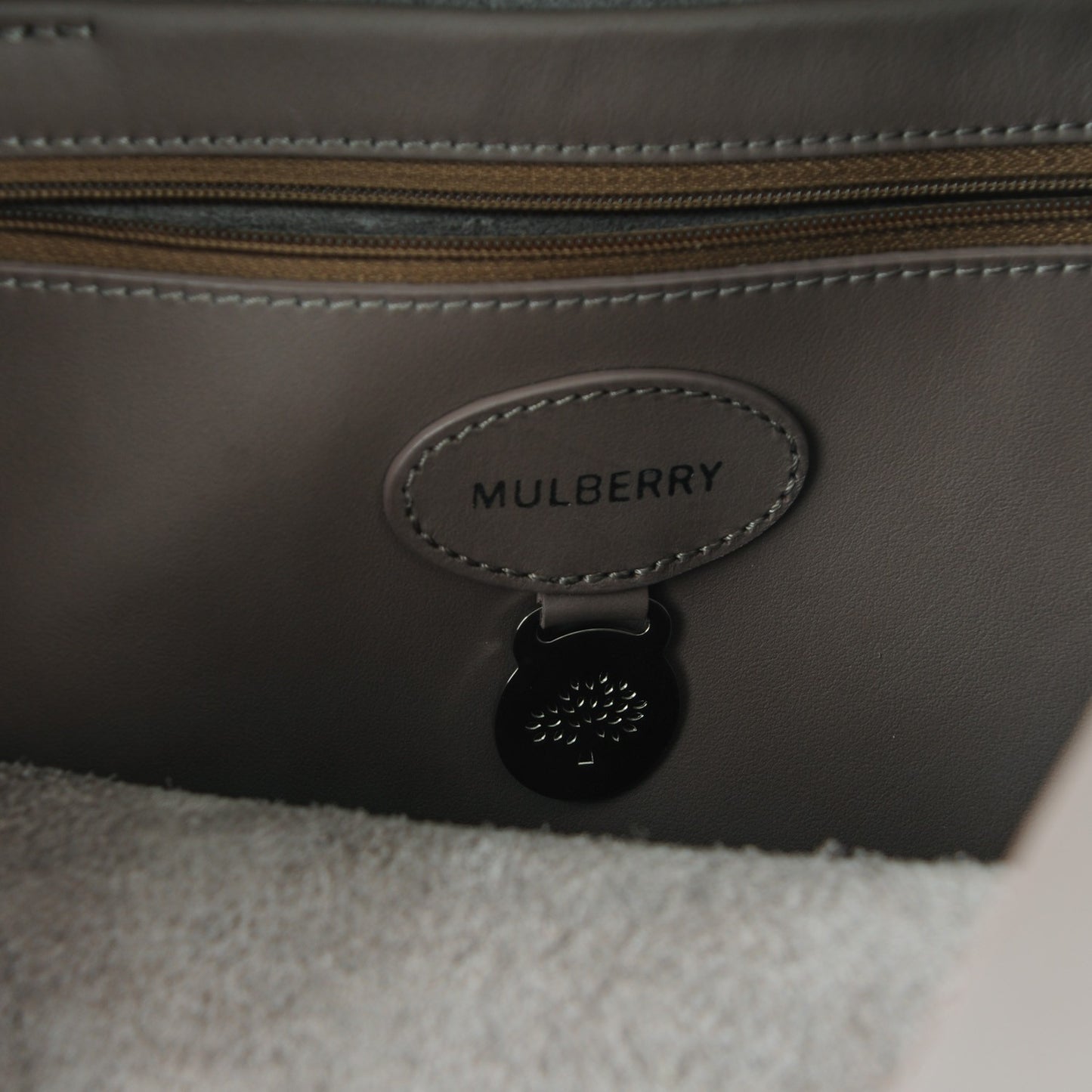 Nappa Perforated Blossom Tote Taupe