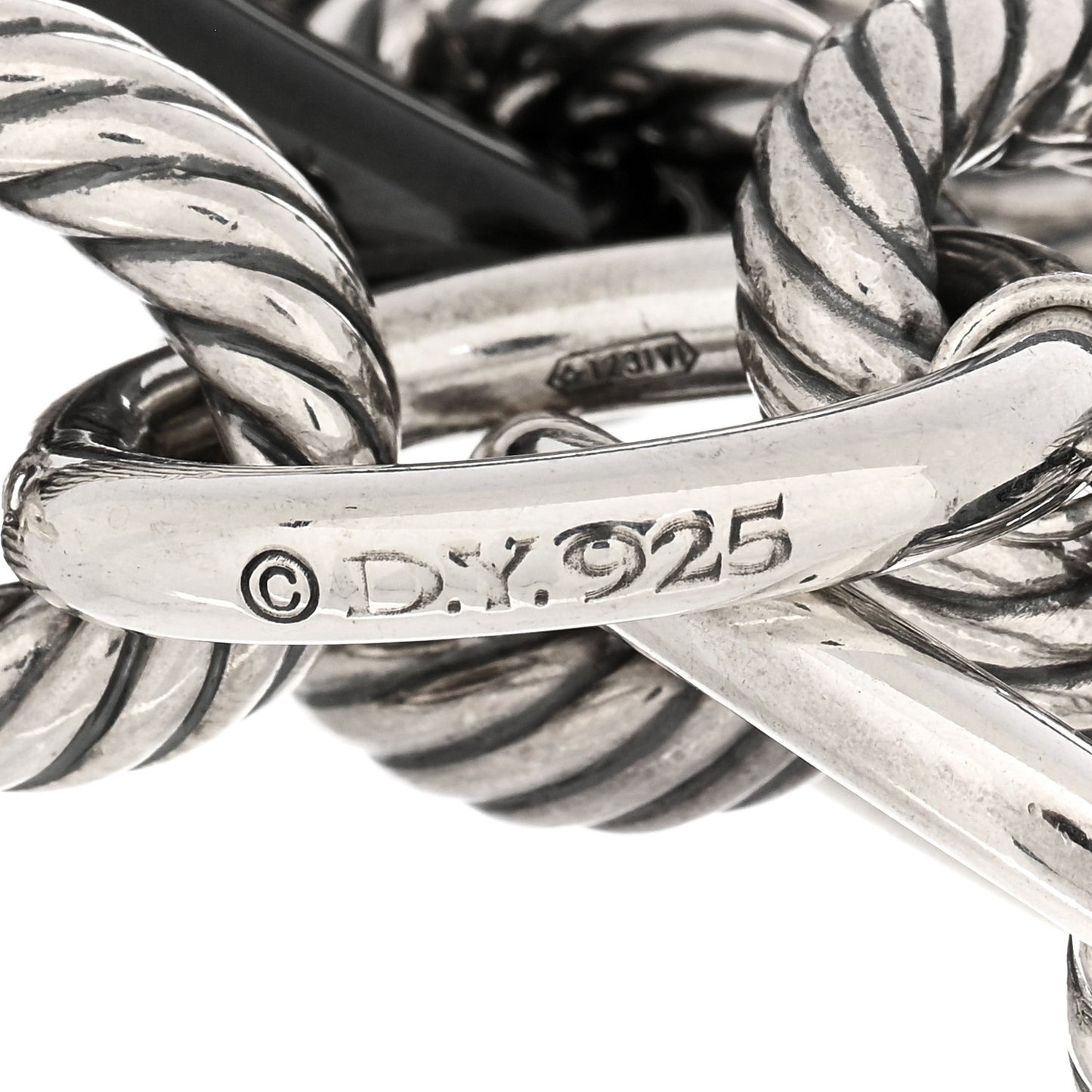 Sterling Silver Black Ceramic 18mm Large Oval Link Necklace Black