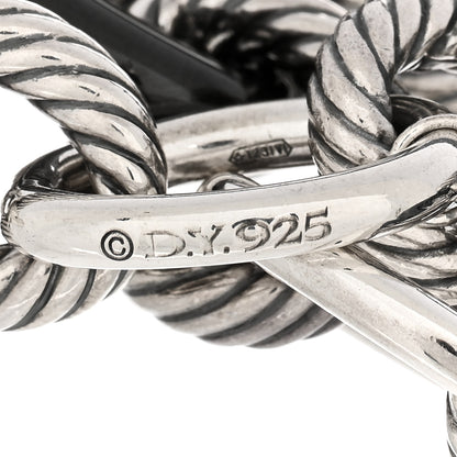 David Yurman Sterling Silver Black Ceramic 18mm Large Oval Link Necklace Black 4 of 4