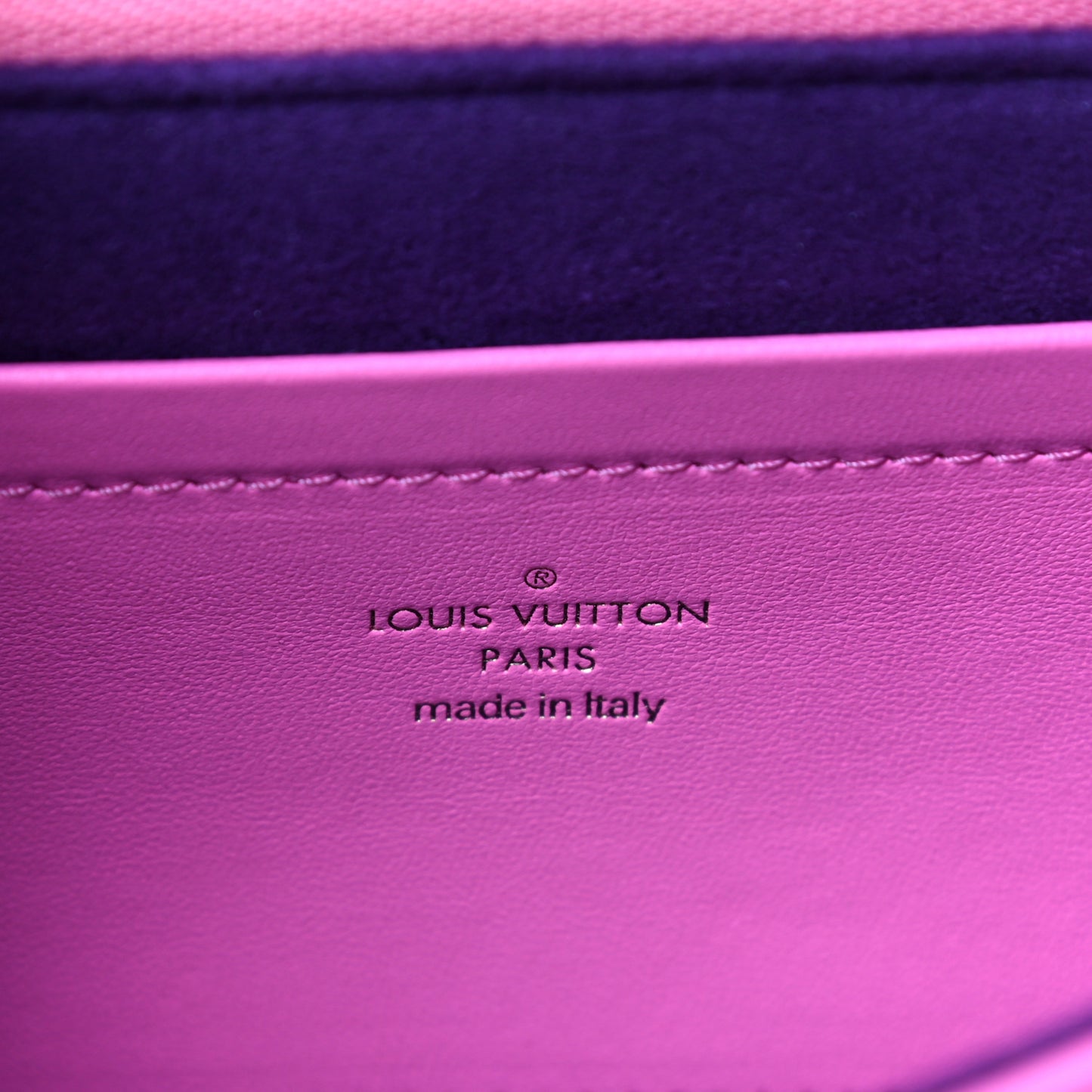 Lambskin Embossed Monogram Vuittamins Pochette Coussin Rose Violet