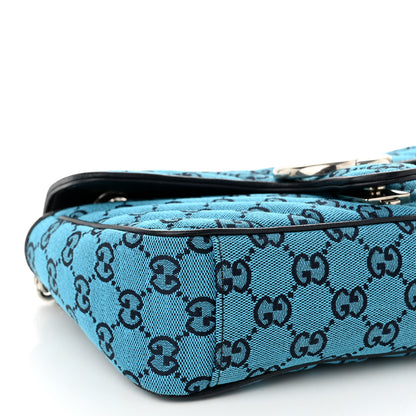 Gucci Monogram Multicolor Matelasse Diagonal Small GG Marmont Shoulder Bag Light Blue 9 of 10