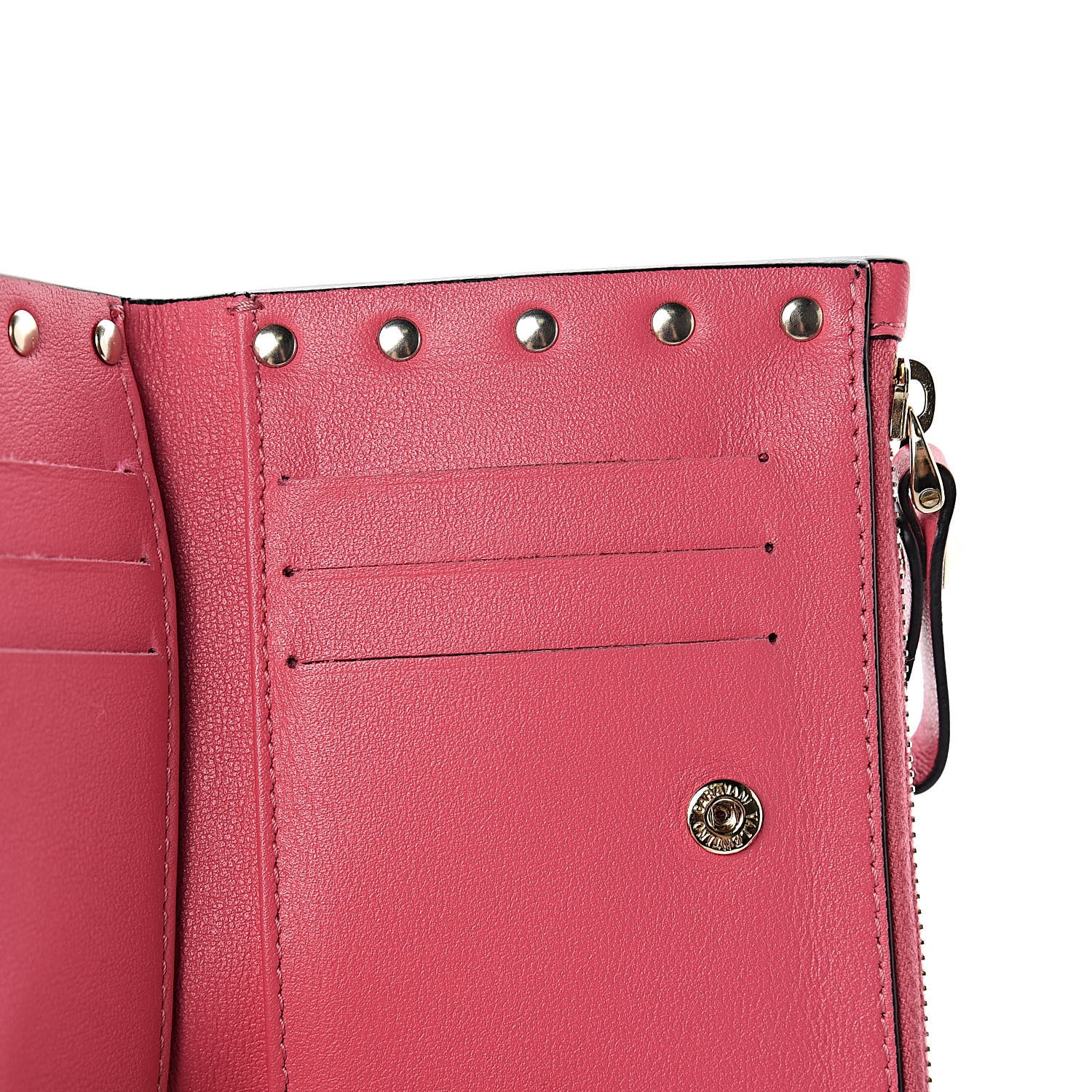 Valentino Garavani Vitello Rockstud Coin Case Card Holder Shadow Pink 13 of 14