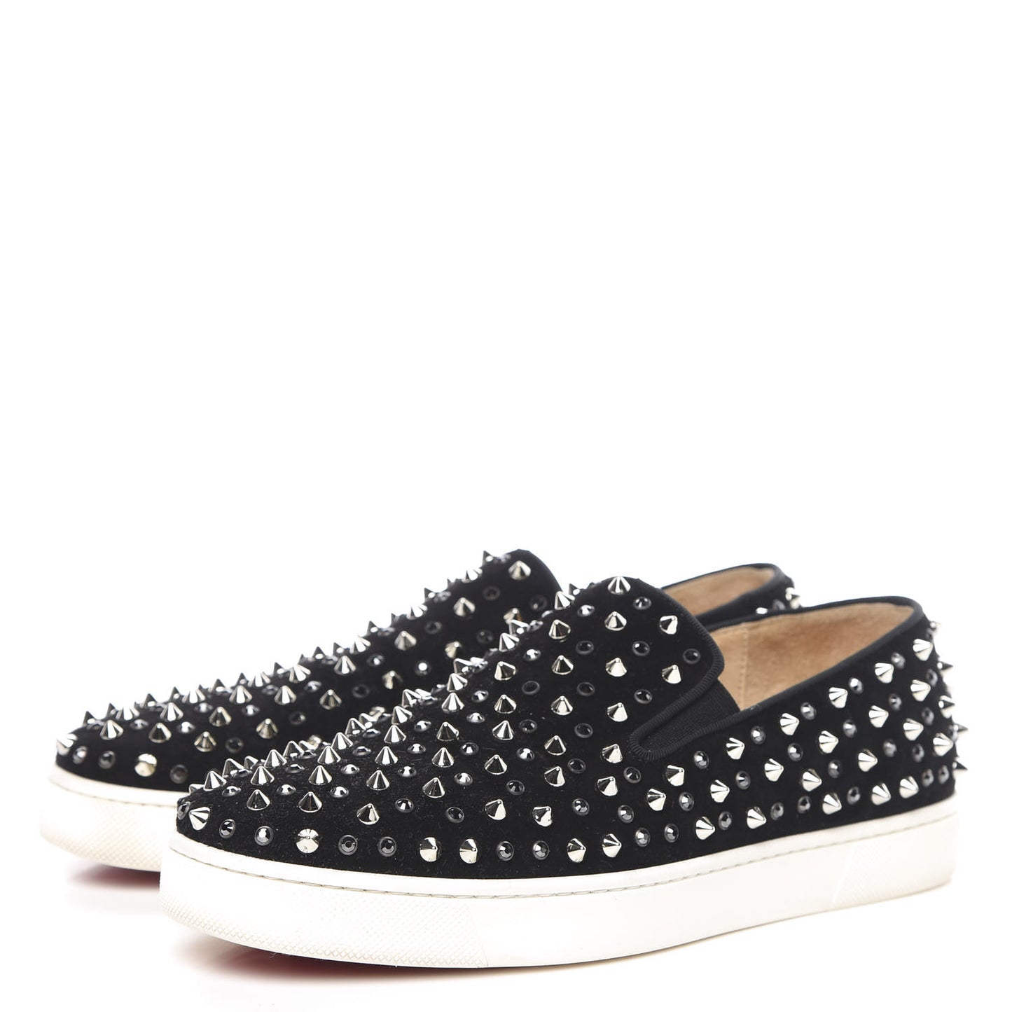 Velvet Spikes Womens Roller Boat Flat 38 Black