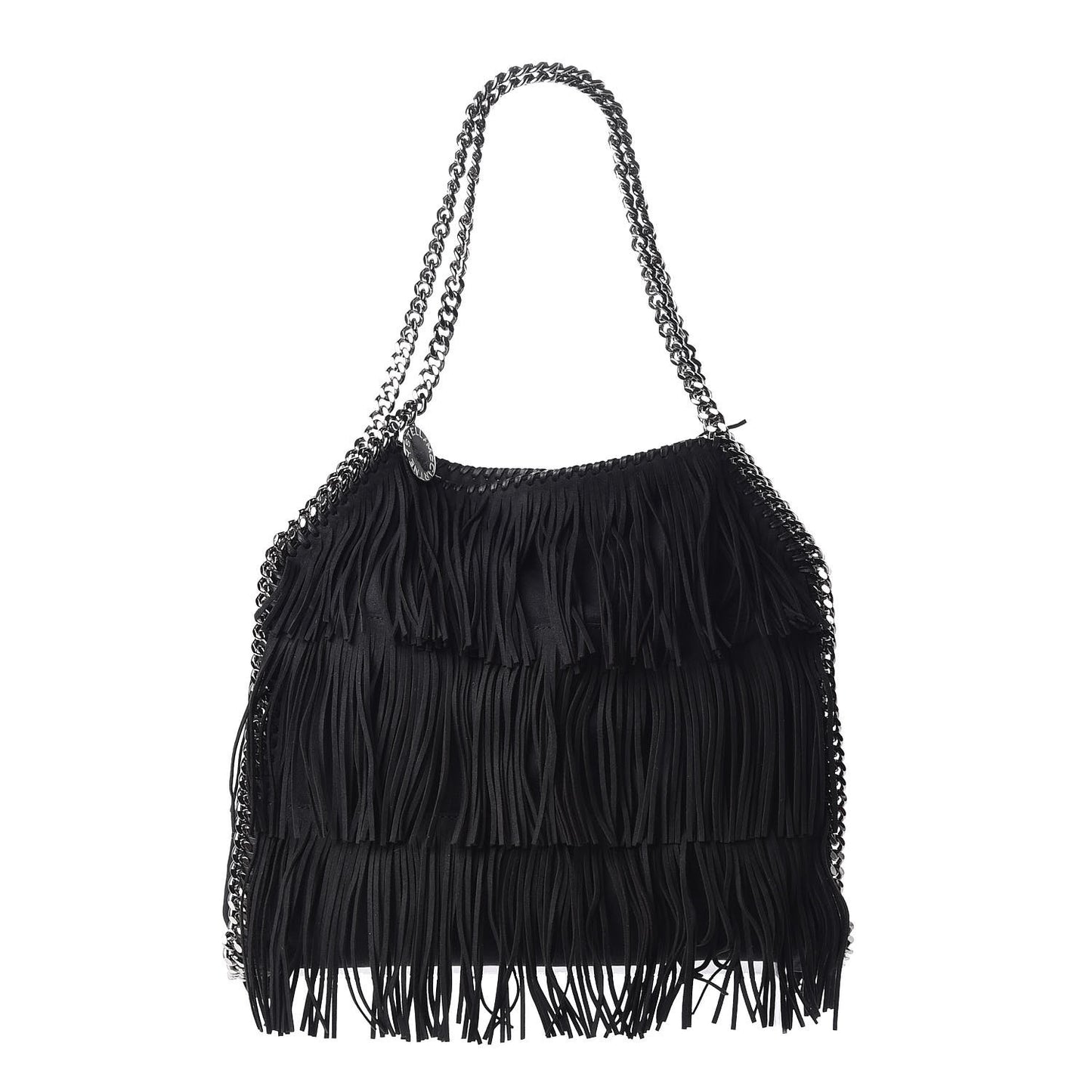 Eco Suede Fringe Falabella Tote Black