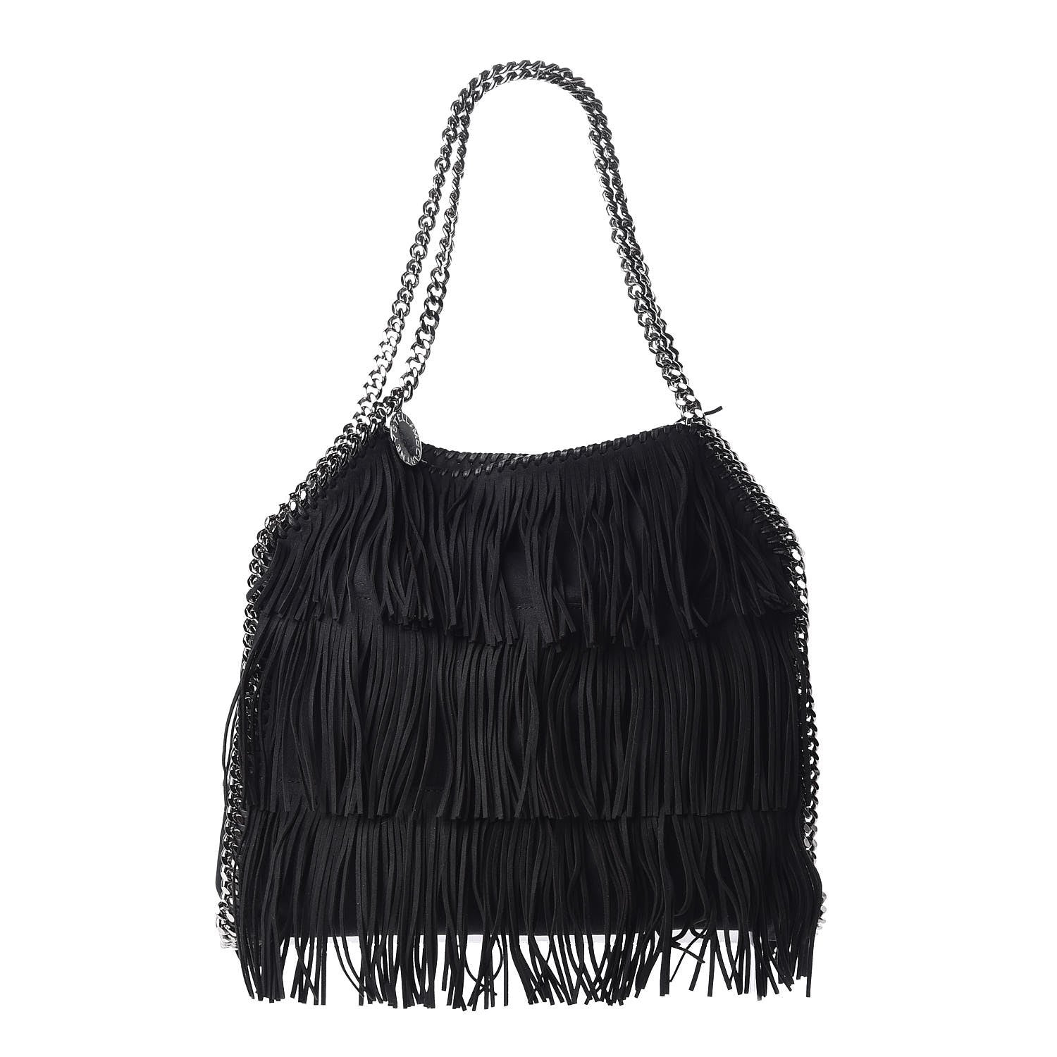 Stella McCartney Eco Suede Fringe Falabella Tote Black 1 of 10
