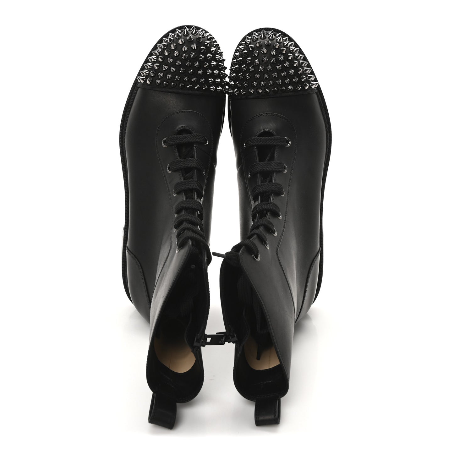 Calfskin Spikes TS Croc Flat Boots 42 Black