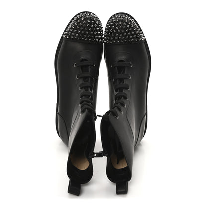 Christian Louboutin Calfskin Spikes TS Croc Flat Boots 42 Black 2 of 9