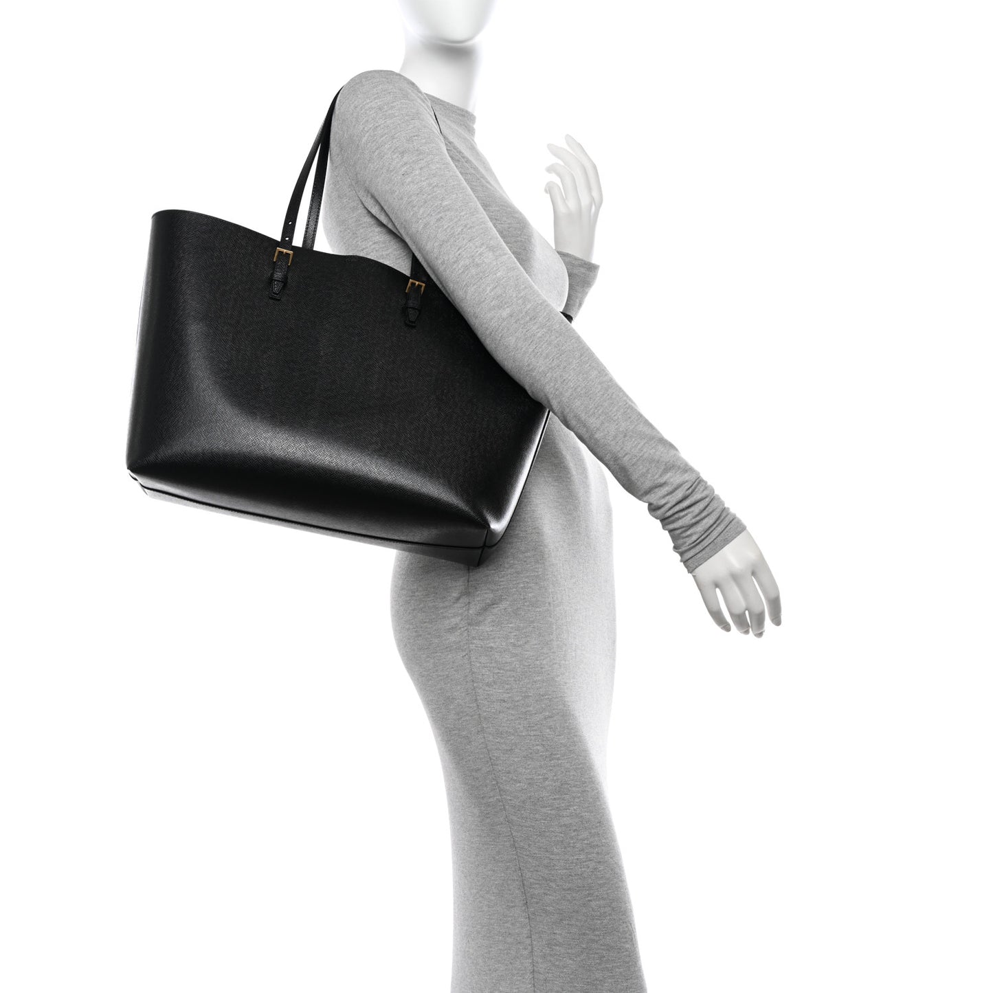 Calfskin Large Shopping Tote Black