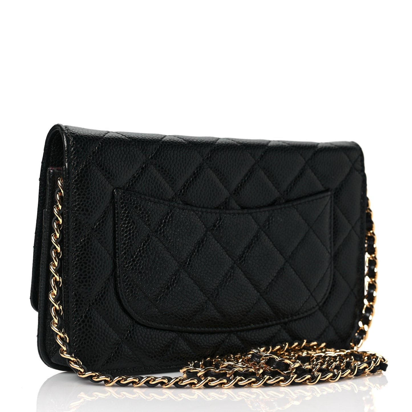 Caviar Quilted Wallet On Chain WOC Black