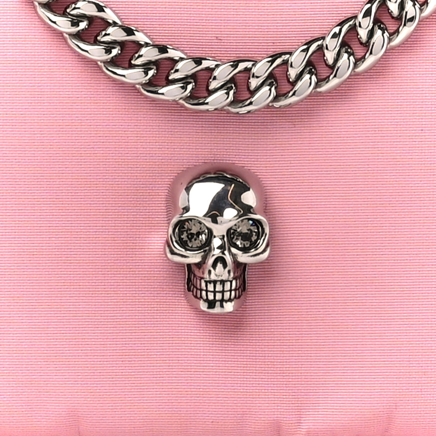 Nylon Skull Camera Crossbody Bag Pink