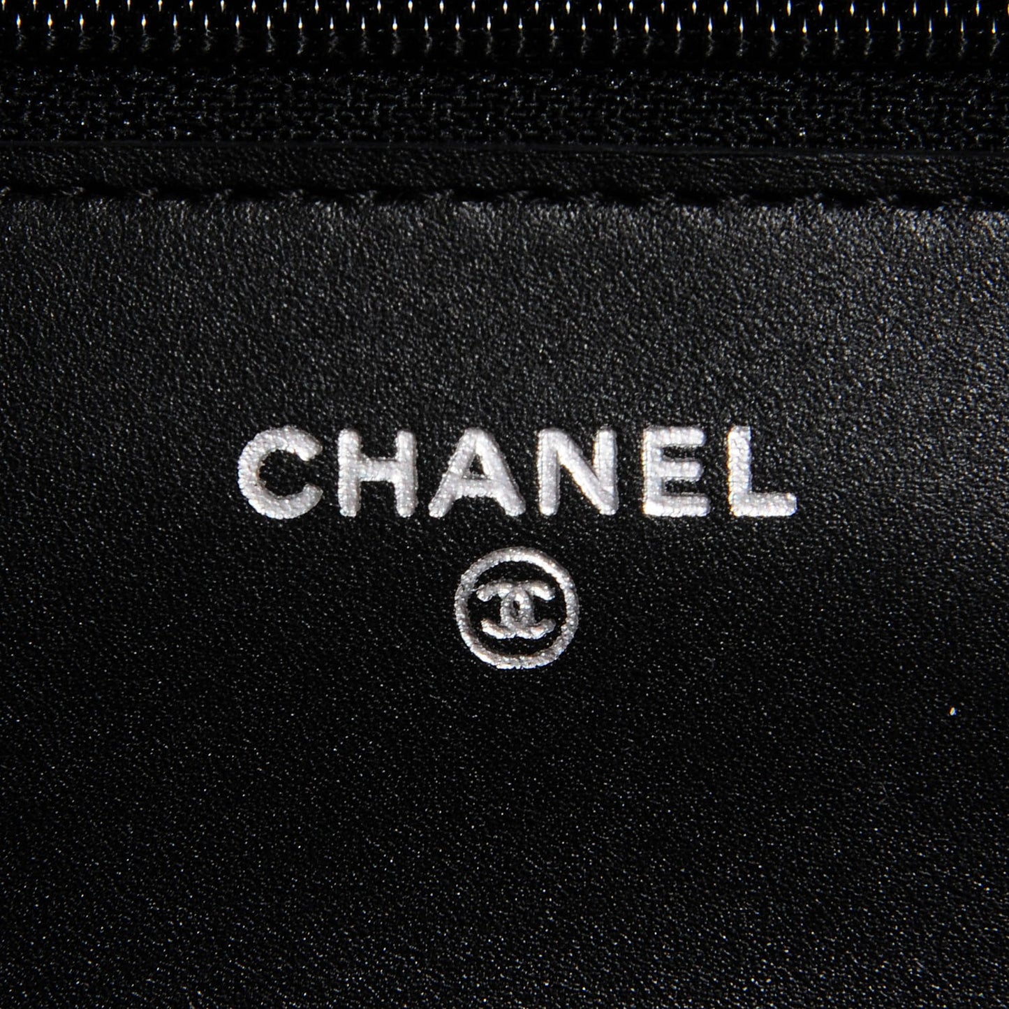 Calfskin Quilted Cambon Wallet On Chain WOC Black