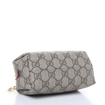 Gucci Soft GG Supreme Monogram Calfskin Small Ophidia Cosmetic Case Beige Ebony Hibiscus Red 4 of 8