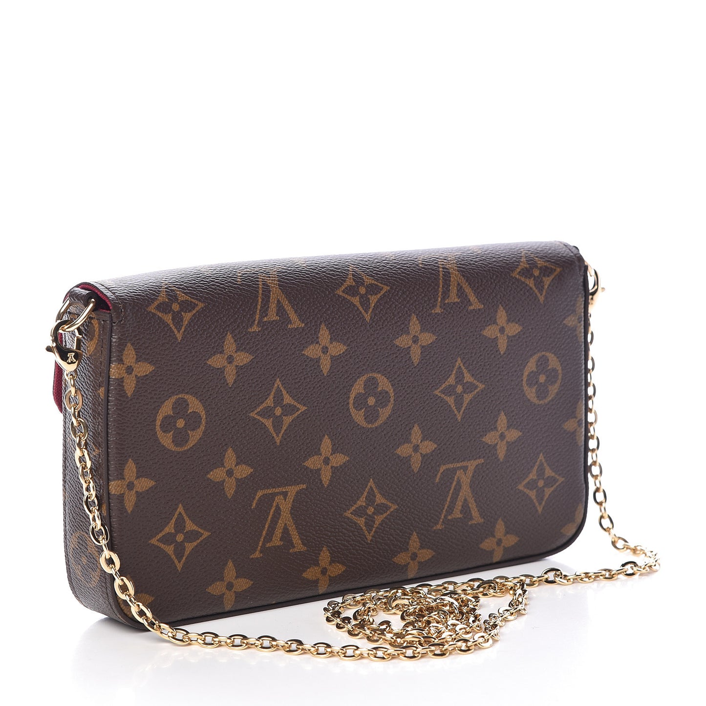 Monogram Pochette Felicie Chain Wallet Fuchsia